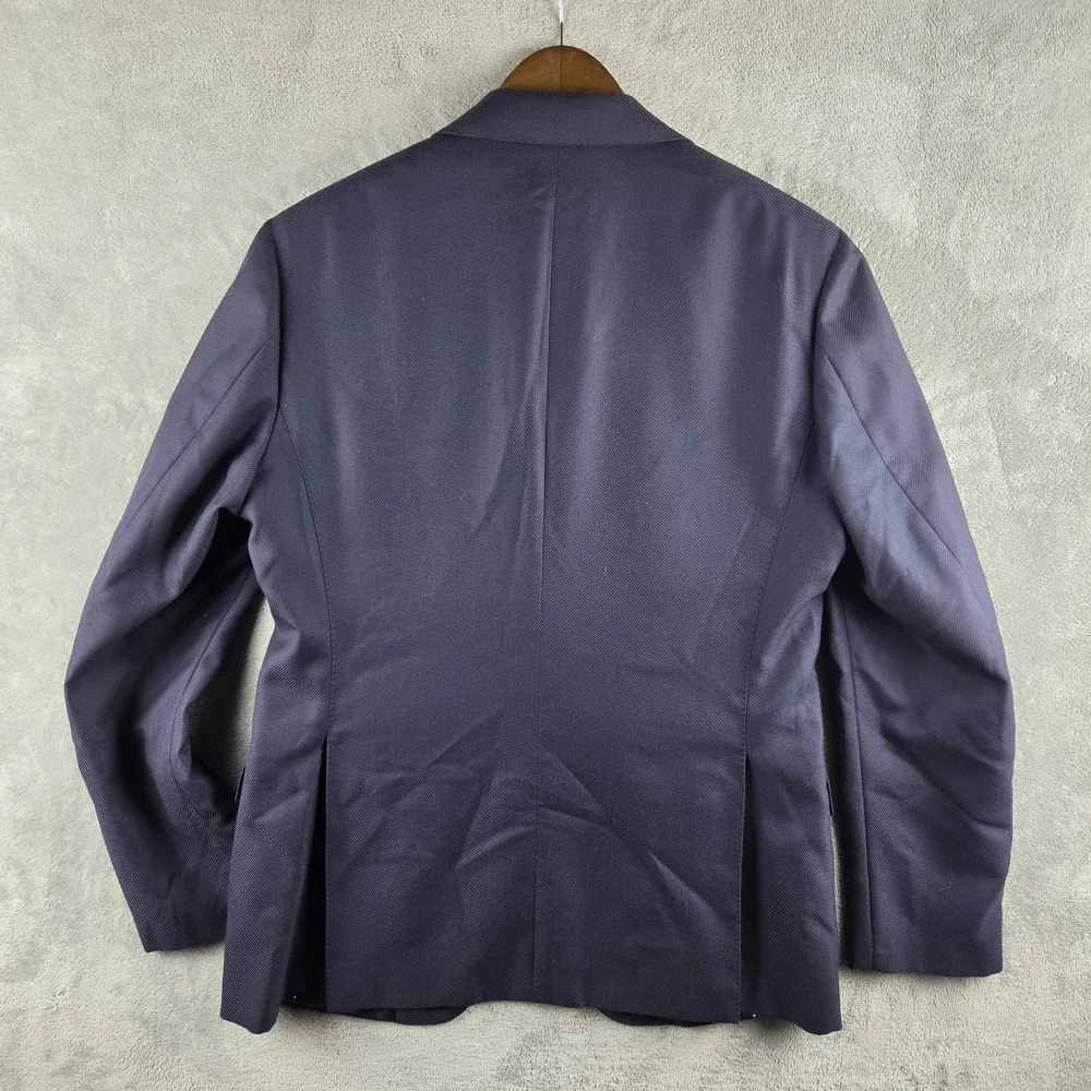 Loro Piana x Boggi Milano Blue Extra Fine Wool Twister Blazer Mens 50R Italy